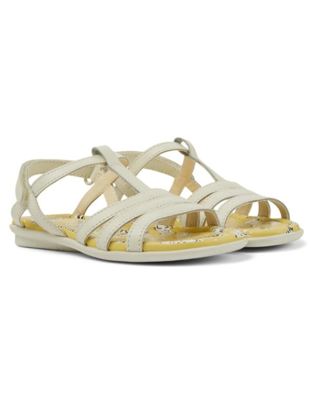 Camper For Kids Twins Sandals Girls Straps White Leather Size EU 27 / US 9.5